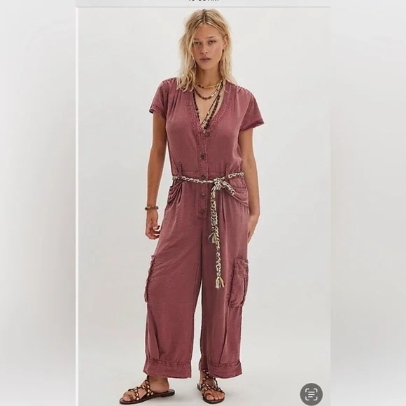 NWOT Free People Hit The Coast Coveralls - Picture 1 of 12